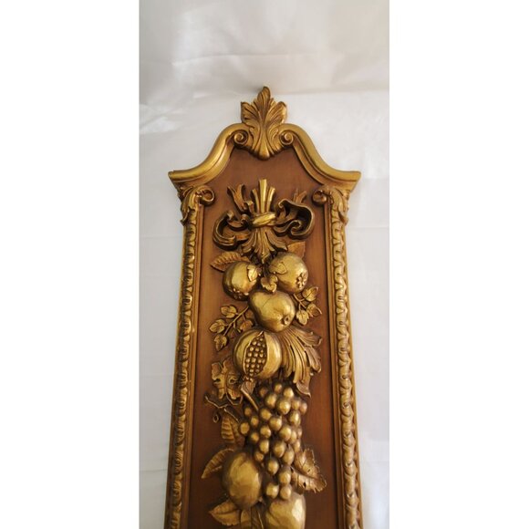 Vintage Mid Century 1974 Syroco Grapes Pomegranates Wall Plaque Large 41'' - Picture 3 of 10